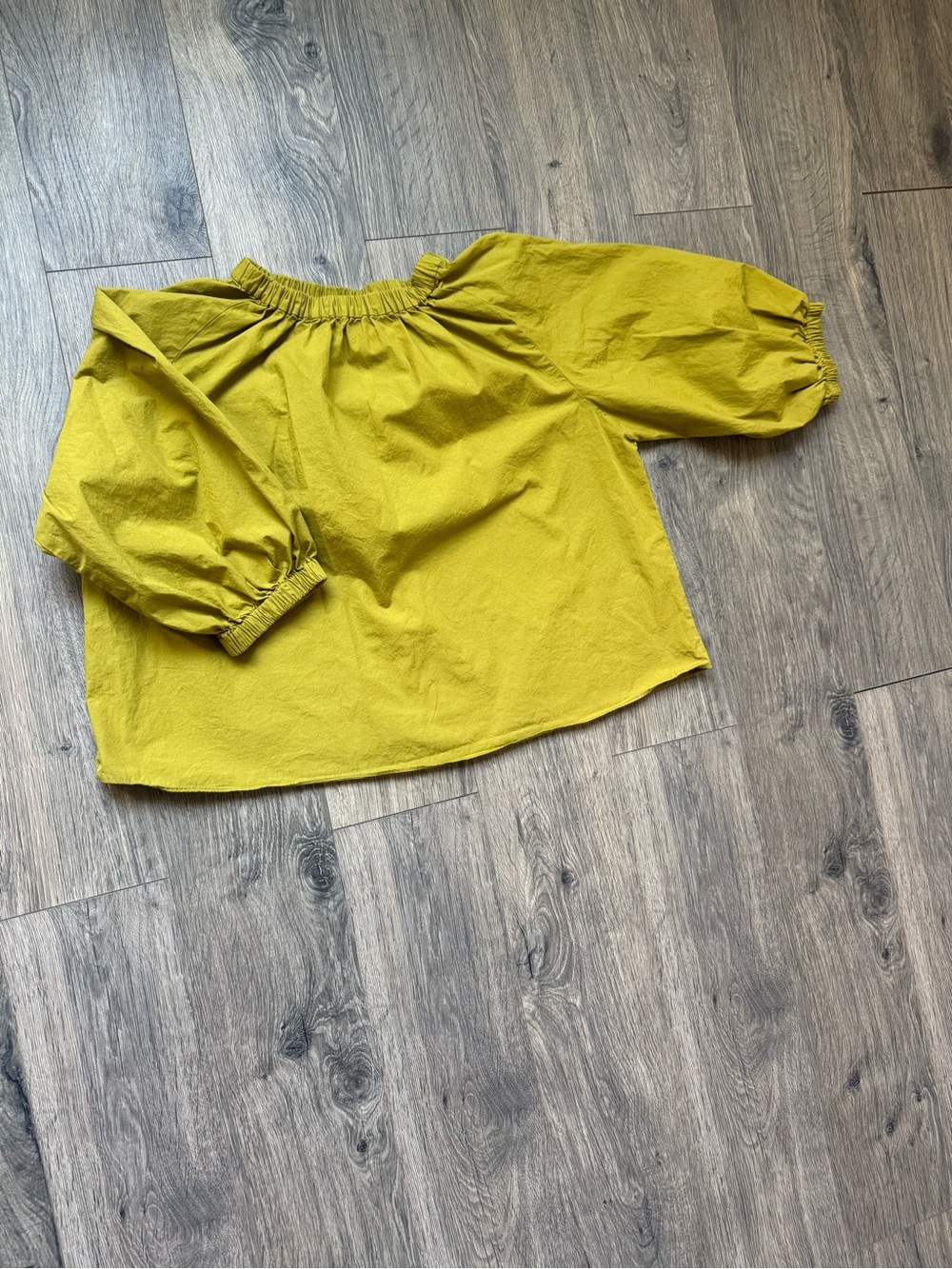 DownEast balloon sleeve mustard green olive green